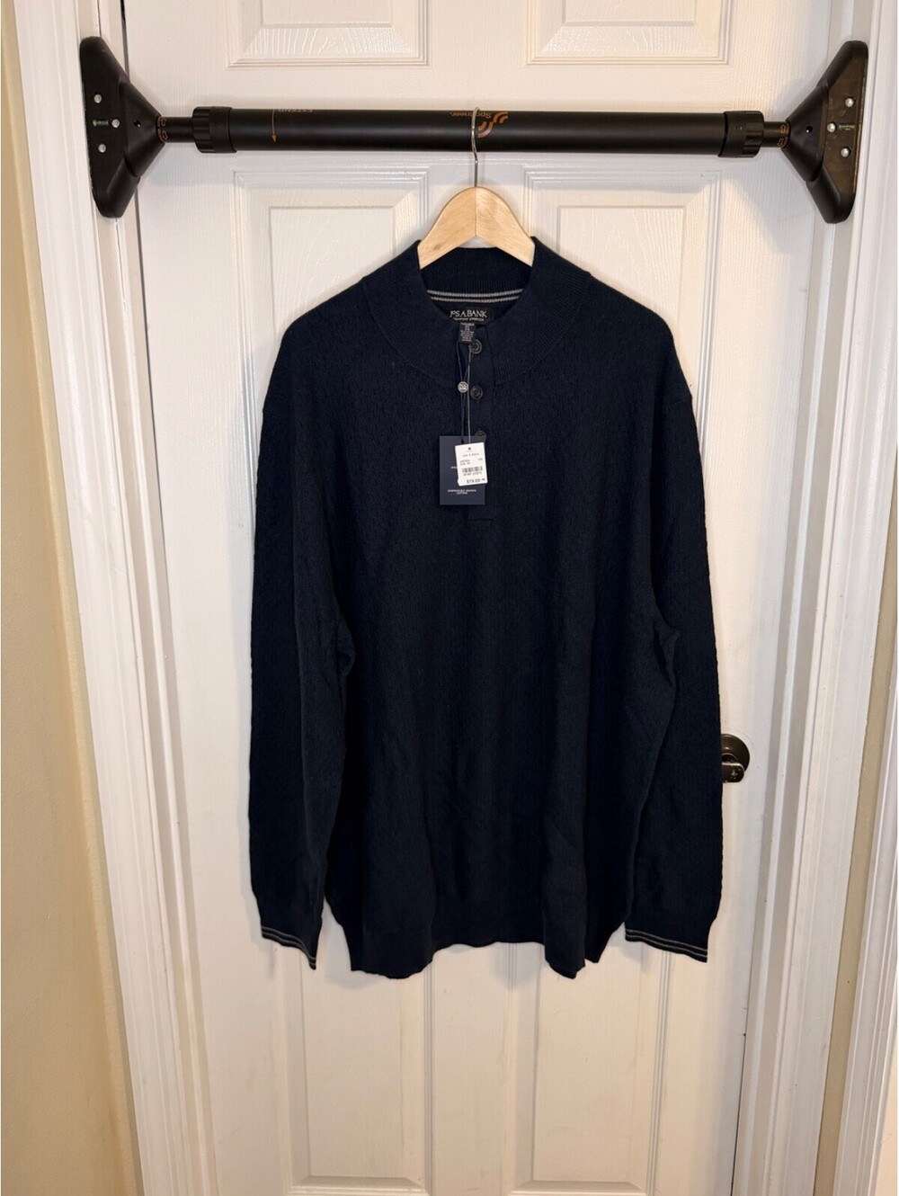 Jos A Bank Mens 2X Navy Sweater Comfort Stretch Long Sleeve Tailored Fit NWT